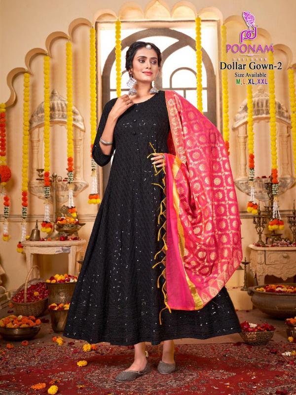 Poonam Dollar Gown 2 Festive Wear Rayon Designer Readymade Collection